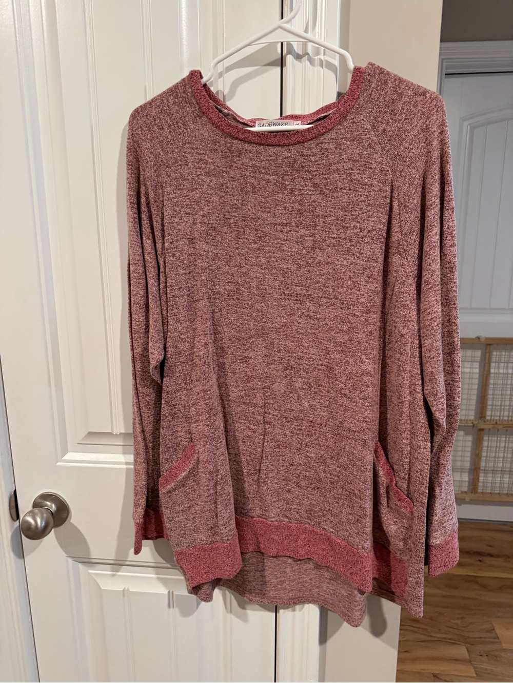GADEWAKE Pink Cozy Knit Pullover Sweater